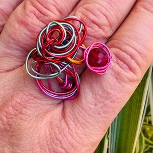 Multi-Coloured Wire Ring
